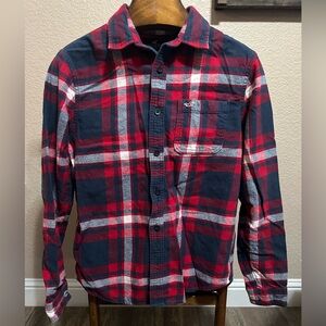 Hollister mens M red,white & blue flannel shirt Medium